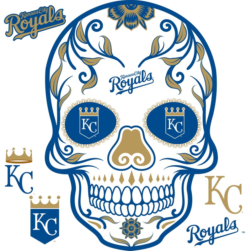 Kansas City Royals – RealBig Sugar Skull Collection – Official MLB – Reusable Vinyl Wall Decals