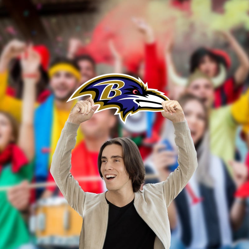 Logo – Big Head – Official NFL – Baltimore Ravens – Foam Core Cutout