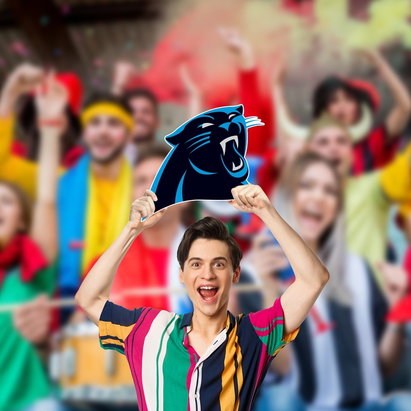 Logo – Big Head – Official NFL – Carolina Panthers – Foam Core Cutout