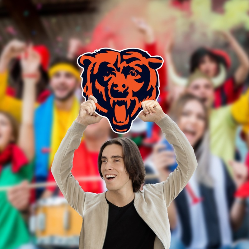 Logo – Big Head – Official NFL – Chicago Bears – Foam Core Cutout