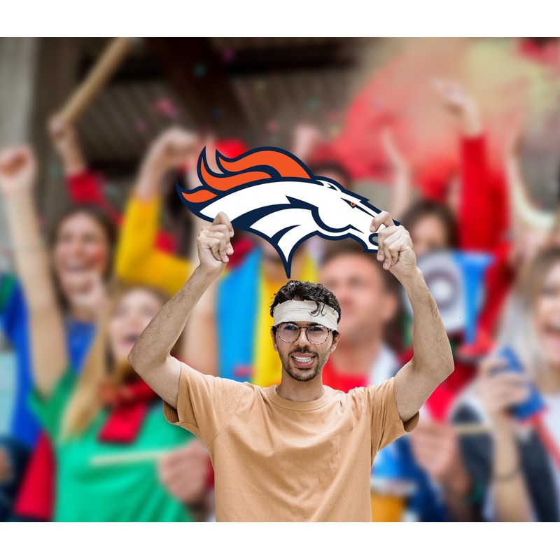 Logo – Big Head – Official NFL – Denver Broncos – Foam Core Cutout
