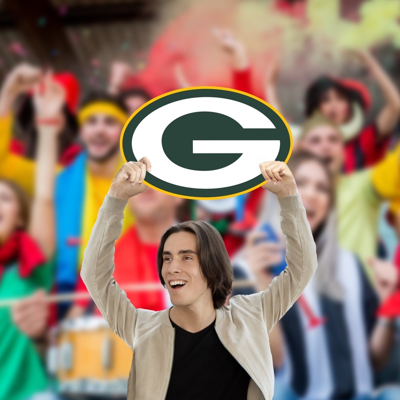 Logo – Big Head – Official NFL – Green Bay Packers – Foam Core Cutout