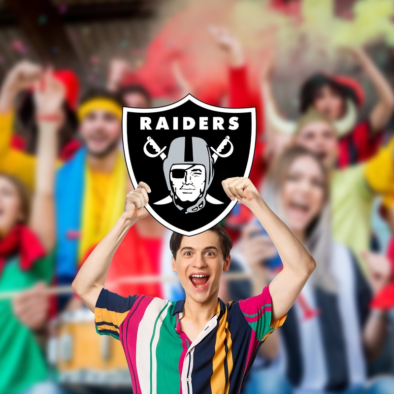 Logo – Big Head – Official NFL – Las Vegas Raiders – Foam Core Cutout