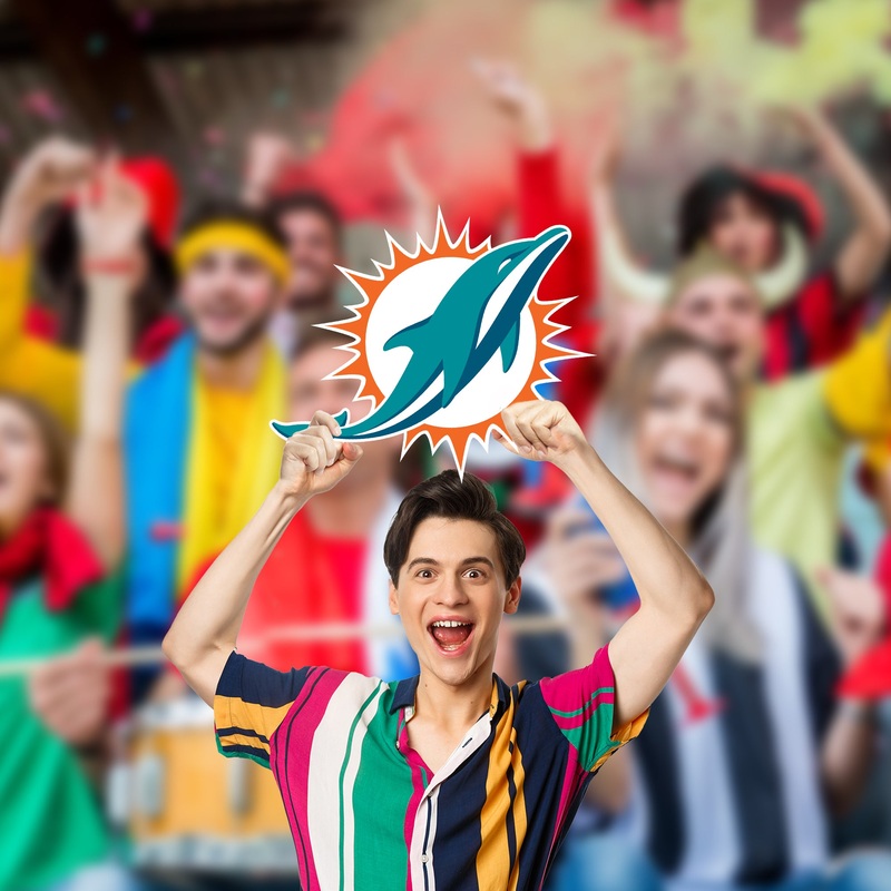Logo – Big Head – Official NFL – Miami Dolphins – Foam Core Cutout