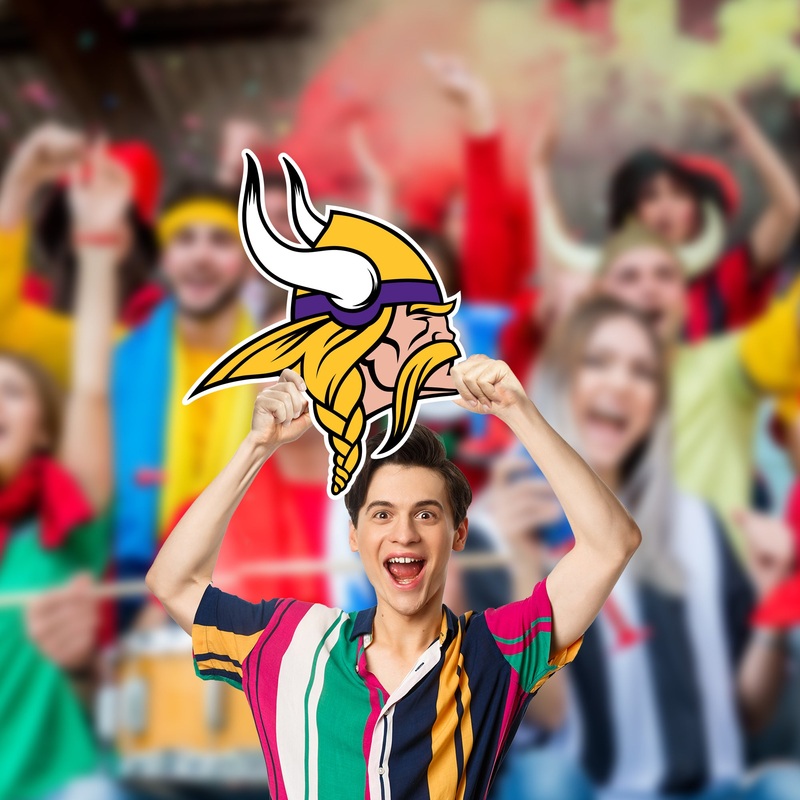Logo – Big Head – Official NFL – Minnesota Vikings – Foam Core Cutout