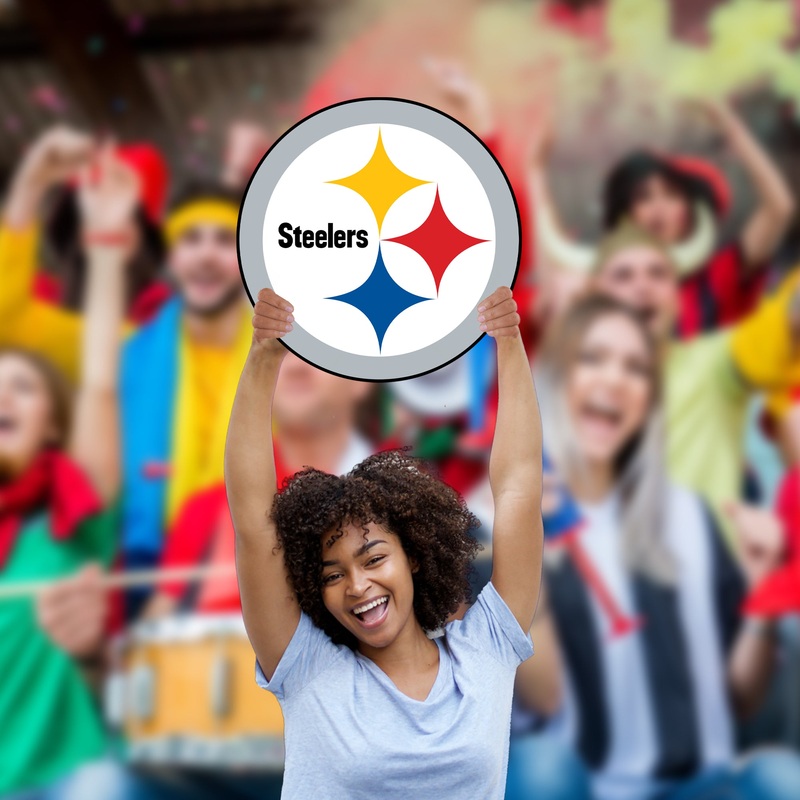 Logo – Big Head – Official NFL – Pittsburgh Steelers – Foam Core Cutout