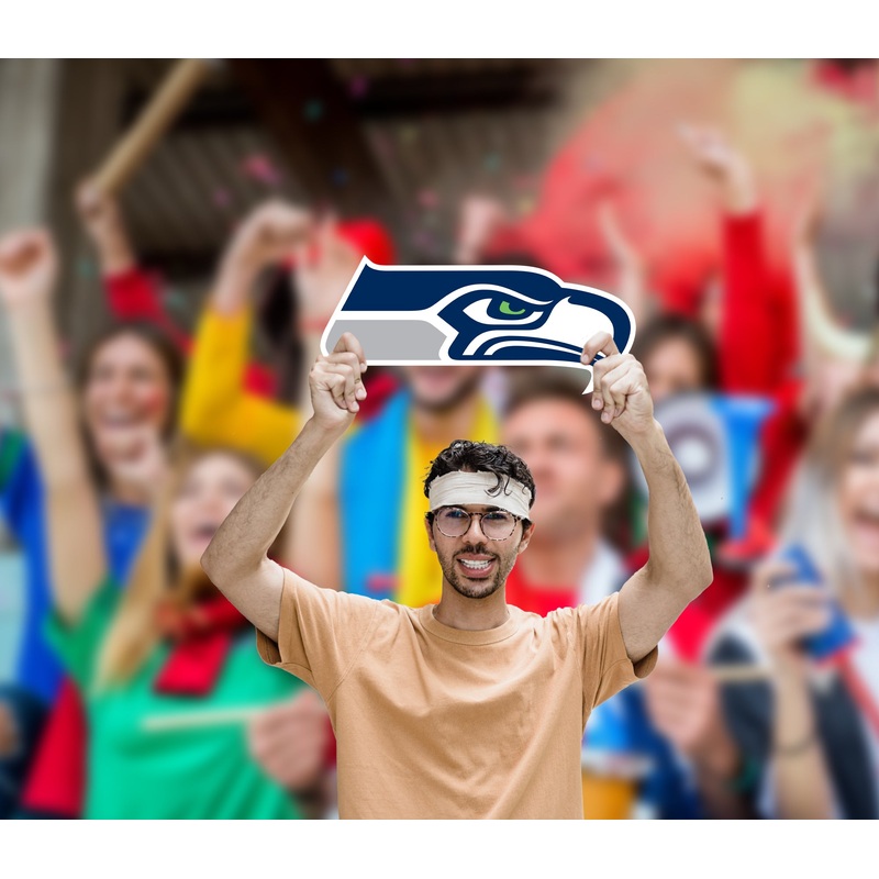 Logo – Big Head – Official NFL – Seattle Seahawks – Foam Core Cutout