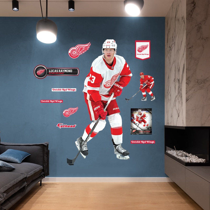Lucas Raymond – RealBig Collection – Official NHL – Detroit Red Wings – Reusable Vinyl Wall Decals