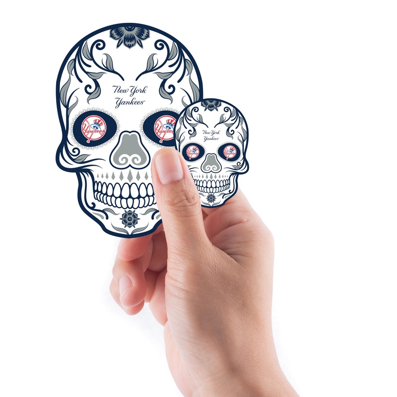 New York Yankees – 5 Sugar Skull Logo Minis (Mixed Sizes) – Official MLB – Reusable Vinyl Decals
