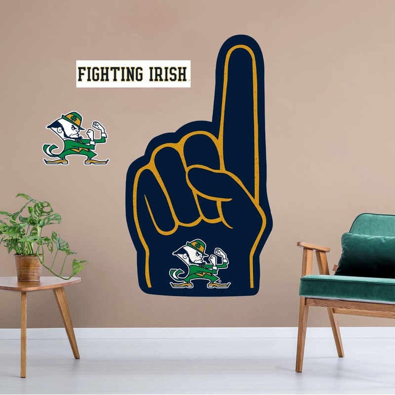 Notre Dame Fighting Irish – RealBig Leprechaun Foam Finger Collection – Official NCAA – Reusable Vinyl Wall Decals