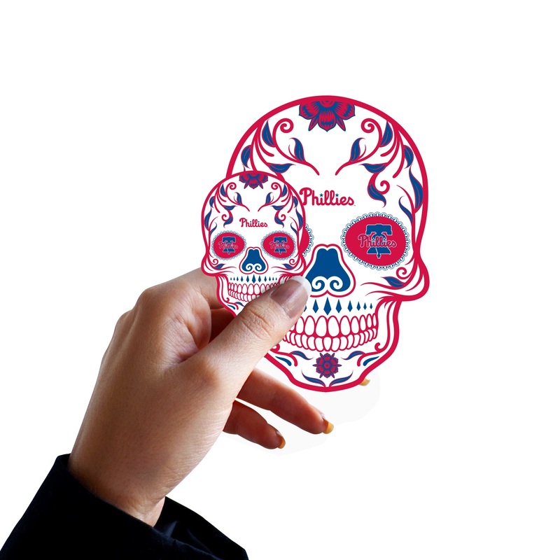 Philadelphia Phillies – 5 Sugar Skull Logo Minis (Mixed Sizes) – Official MLB – Reusable Vinyl Decals