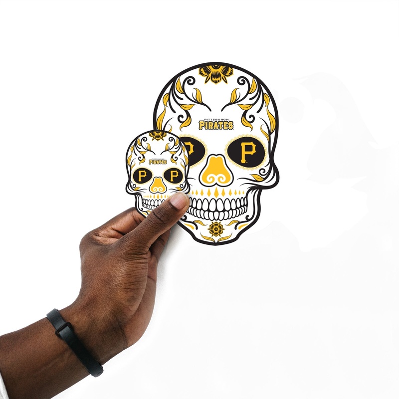 Pittsburgh Pirates – 5 Sugar Skull Logo Minis (Mixed Sizes) – Official MLB – Reusable Vinyl Decals