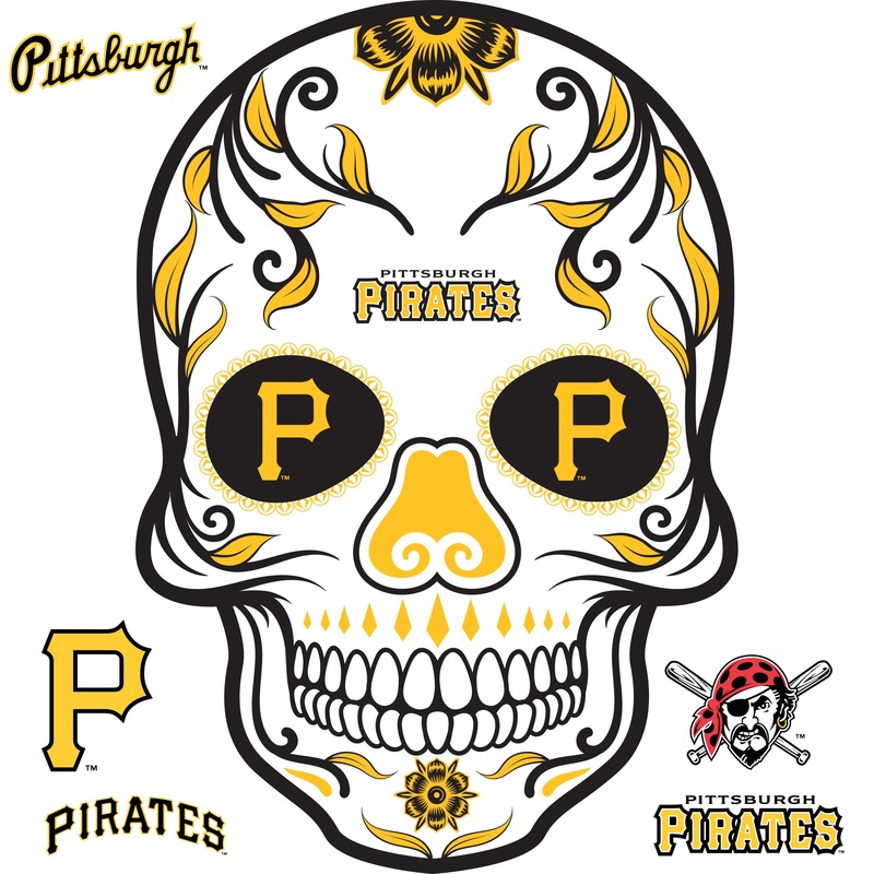 Pittsburgh Pirates – RealBig Sugar Skull Collection – Official MLB – Reusable Vinyl Wall Decals