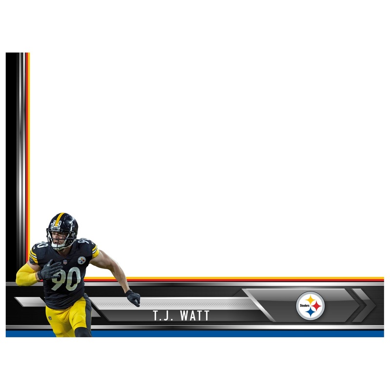Pittsburgh Steelers – T.J. Watt – Dry Erase Whiteboard – Official NFL – Reusable Vinyl Wall Decal
