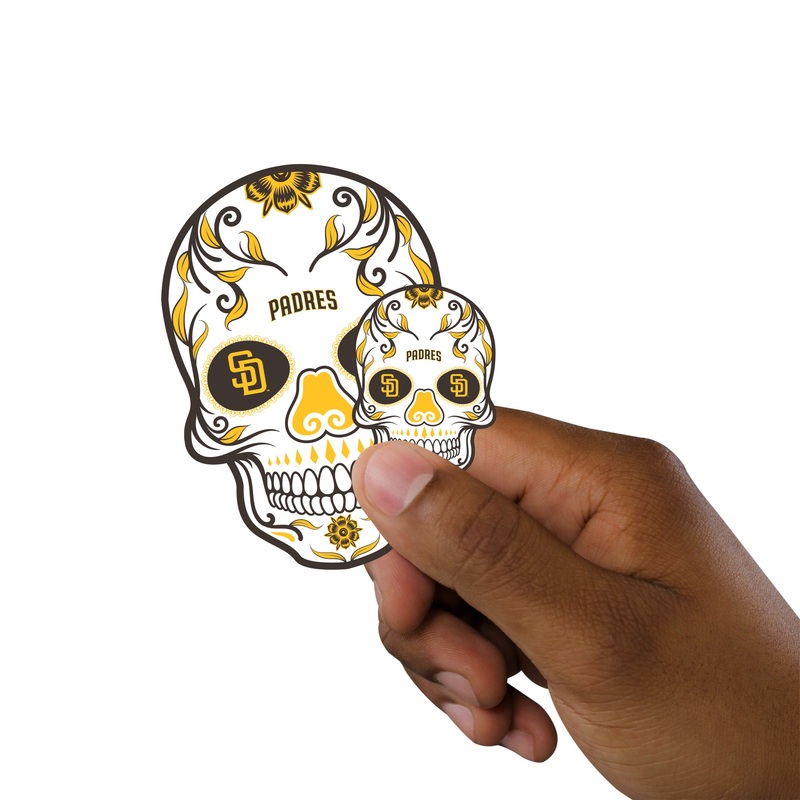 San Diego Padres – 5 Sugar Skull Logo Minis (Mixed Sizes) – Official MLB – Reusable Vinyl Decals