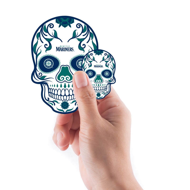 Seattle Mariners – 5 Sugar Skull Logo Minis (Mixed Sizes) – Official MLB – Reusable Vinyl Decals