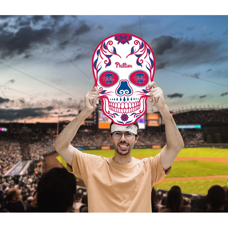 Skull – Big Head – Official MLB – Philadelphia Phillies – Foam Core Cutout