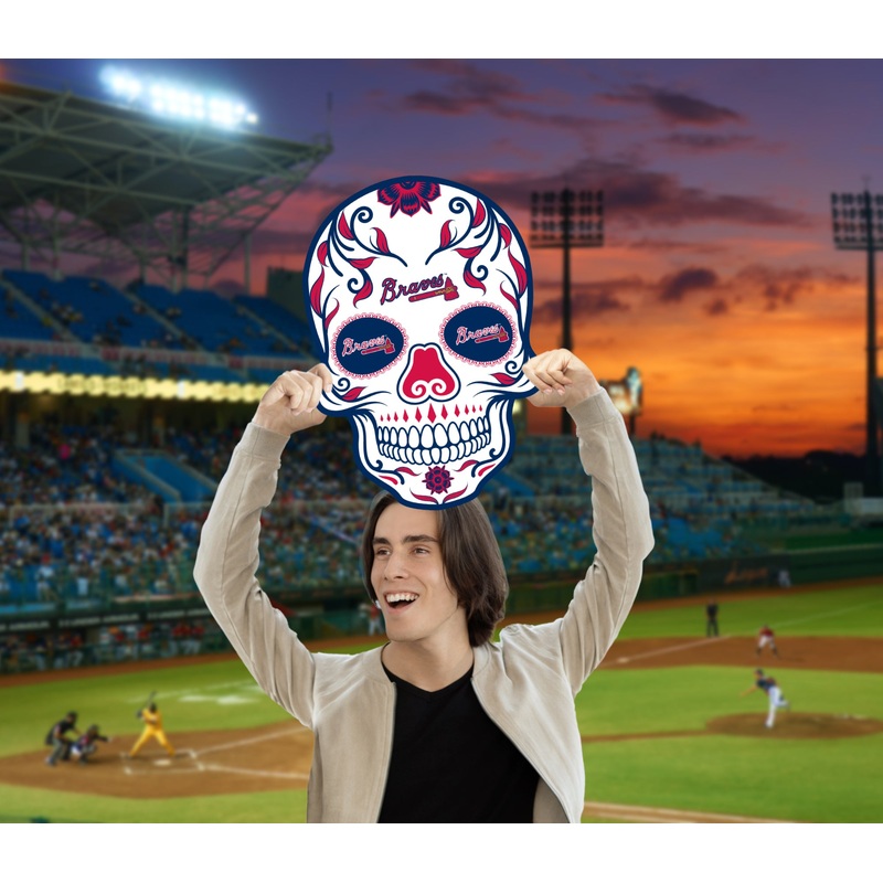 Skull Logo – Big Head – Official MLB – Atlanta Braves – Foam Core Cutout