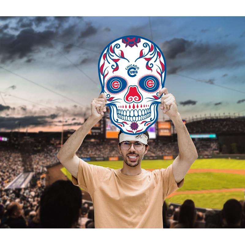 Skull Logo – Big Head – Official MLB – Chicago Cubs – Foam Core Cutout