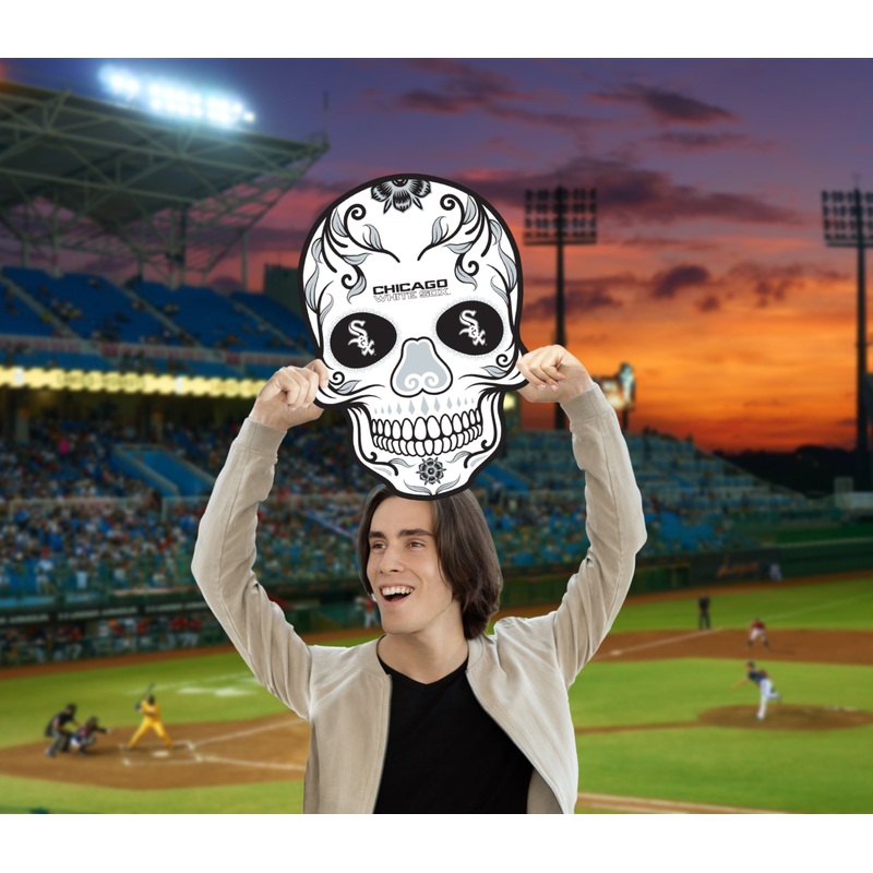Skull Logo – Big Head – Official MLB – Chicago White Sox – Foam Core Cutout