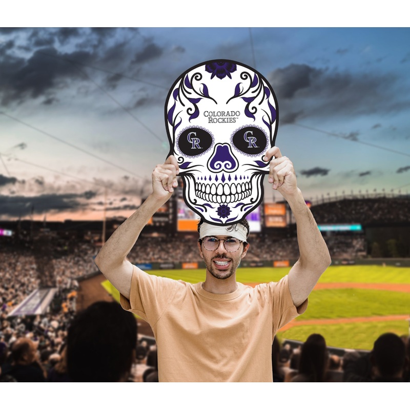 Skull Logo – Big Head – Official MLB – Colorado Rockies – Foam Core Cutout