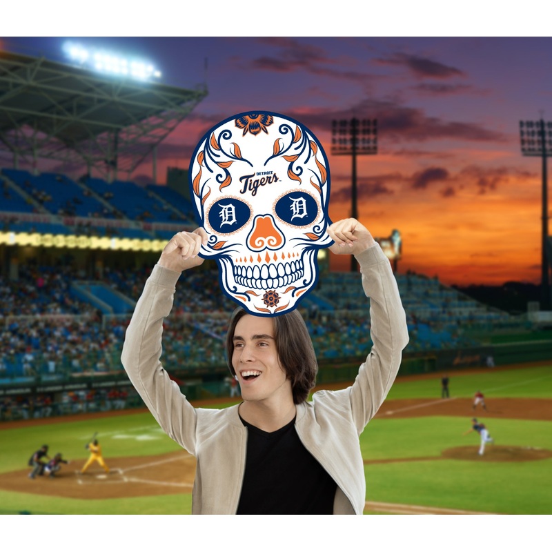 Skull Logo – Big Head – Official MLB – Detroit Tigers – Foam Core Cutout