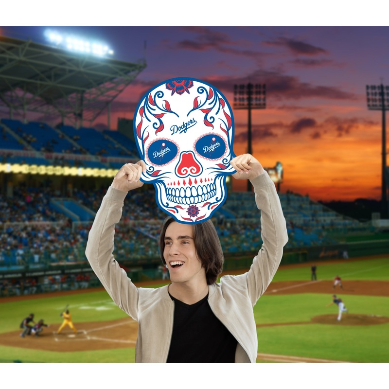 Skull Logo – Big Head – Official MLB – Los Angeles Dodgers – Foam Core Cutout