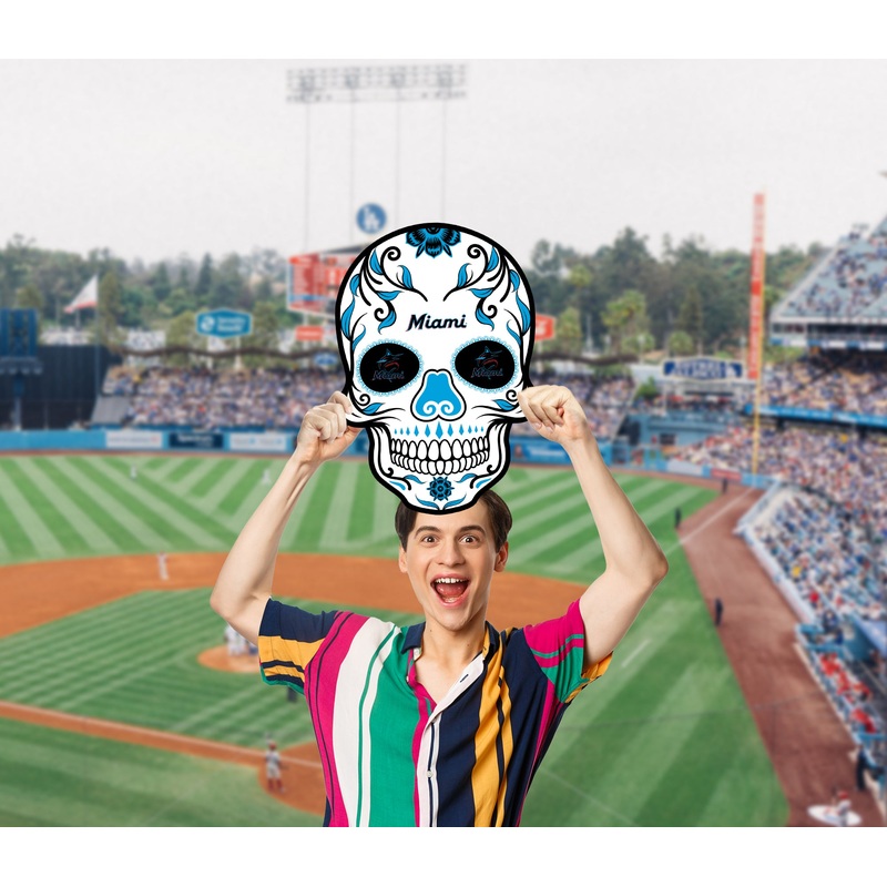 Skull Logo – Big Head – Official MLB – Miami Marlins – Foam Core Cutout