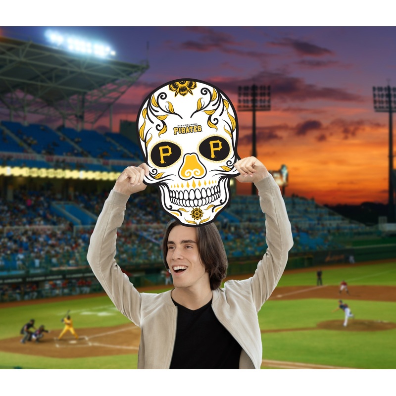 Skull Logo – Big Head – Official MLB – Pittsburgh Pirates – Foam Core Cutout