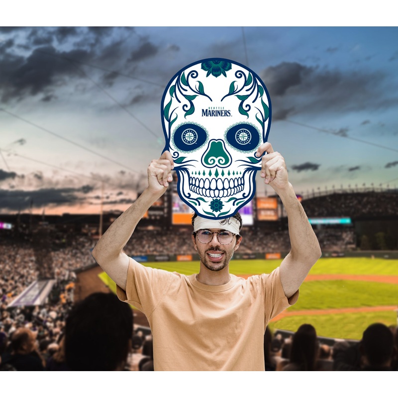 Skull Logo – Big Head – Official MLB – Seattle Mariners – Foam Core Cutout