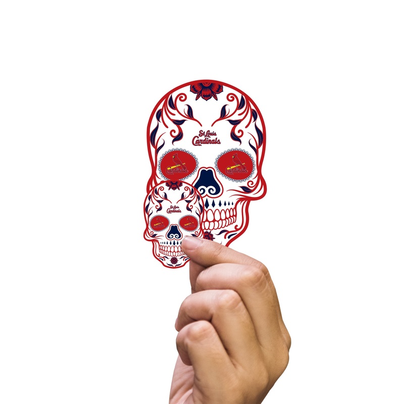 St. Louis Cardinals – 5 Sugar Skull Logo Minis (Mixed Sizes) – Official MLB – Reusable Vinyl Decals