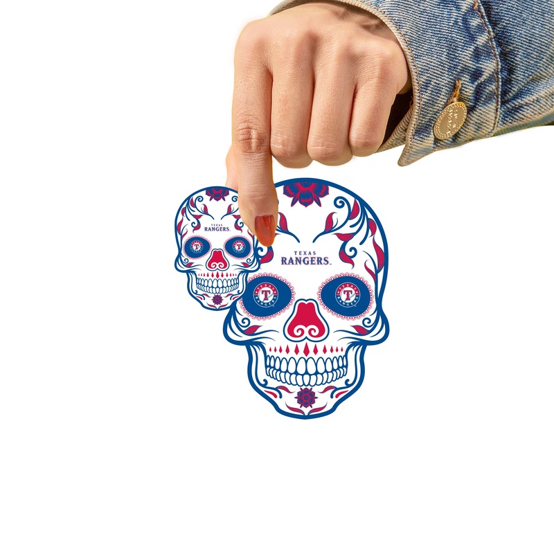 Texas Rangers – 5 Sugar Skull Logo Minis (Mixed Sizes) – Official MLB – Reusable Vinyl Decals