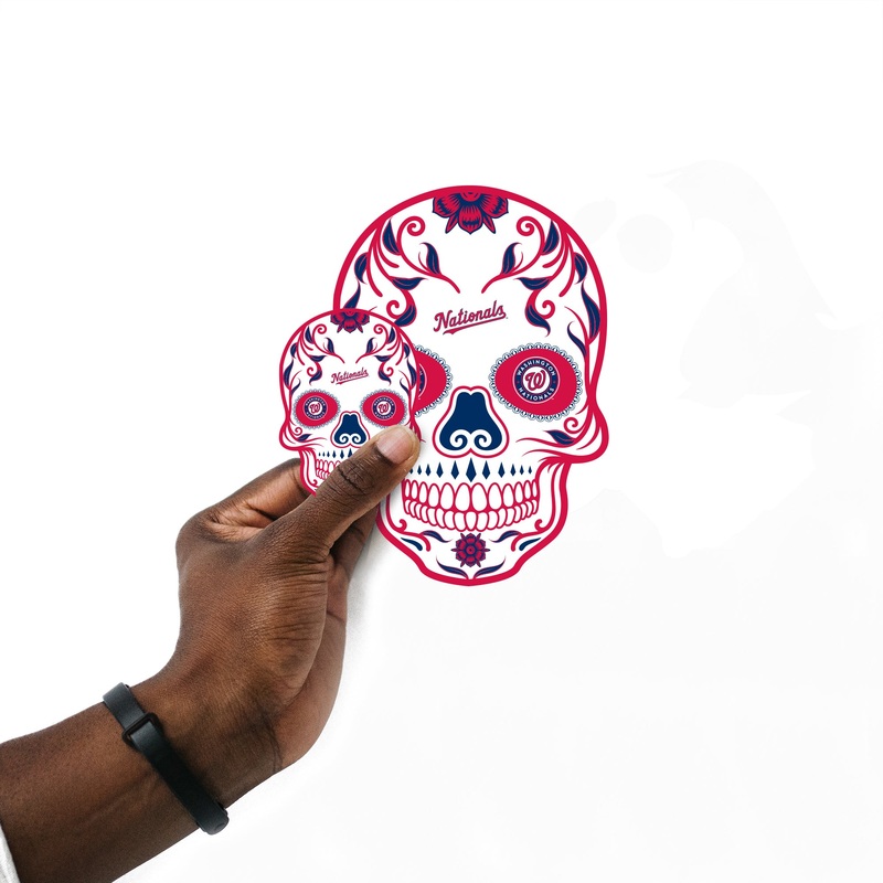Washington Nationals – 5 Sugar Skull Logo Minis (Mixed Sizes) – Official MLB – Reusable Vinyl Decals
