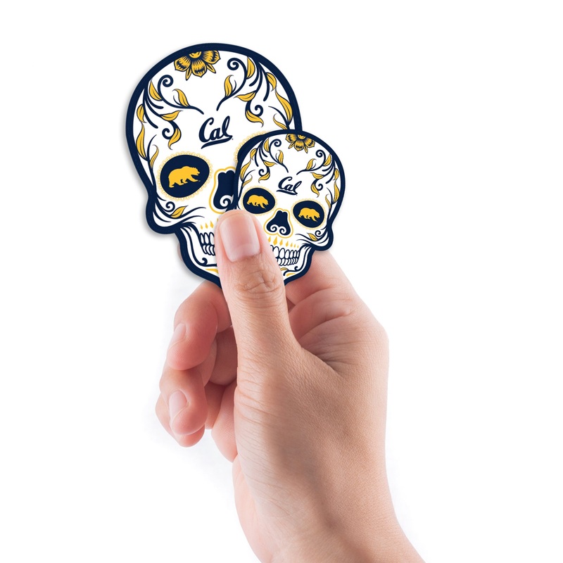 California Golden Bears – 5 Sugar Skull Logo Minis (Mixed Sizes) – Official NCAA – Reusable Vinyl Decals
