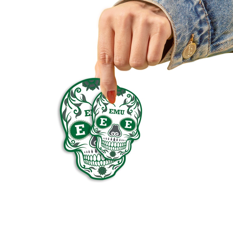 Eastern Michigan Eagles – 5 Sugar Skull Logo Minis (Mixed Sizes) – Official NCAA – Reusable Vinyl Decals