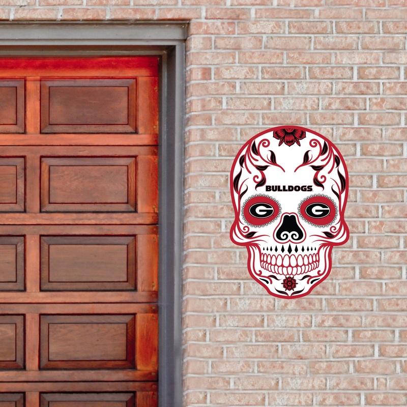 Georgia Bulldogs – Sugar Skull Logo – Outdoor Wall Decals – Official NCAA – Scratch Resistant Alumigraphics Smooth