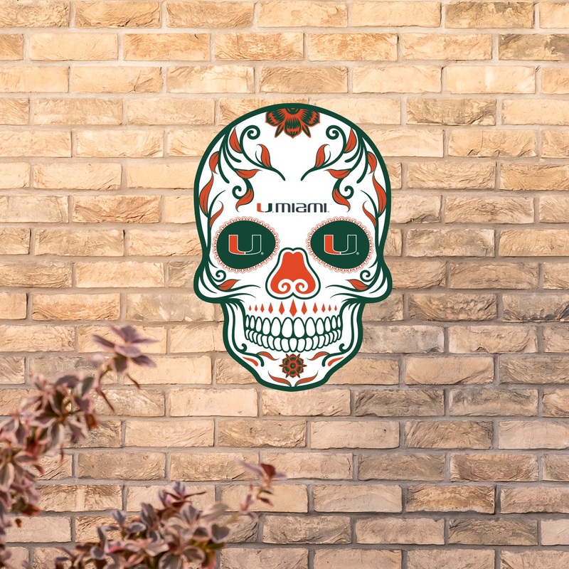 Miami Hurricanes – Skull – Outdoor Wall Decals – Official NCAA – Scratch Resistant Alumigraphics Smooth
