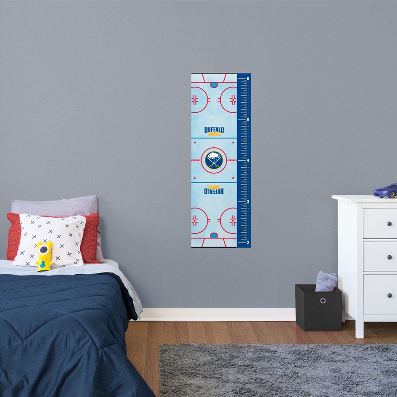 Rink – Growth Chart – Official NHL – Buffalo Sabres – Reusable Vinyl Wall Decal