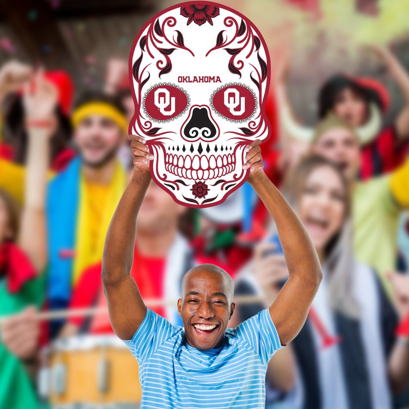 Skull – Big Head – Official NCAA – Oklahoma Sooners – Foam Core Cutout