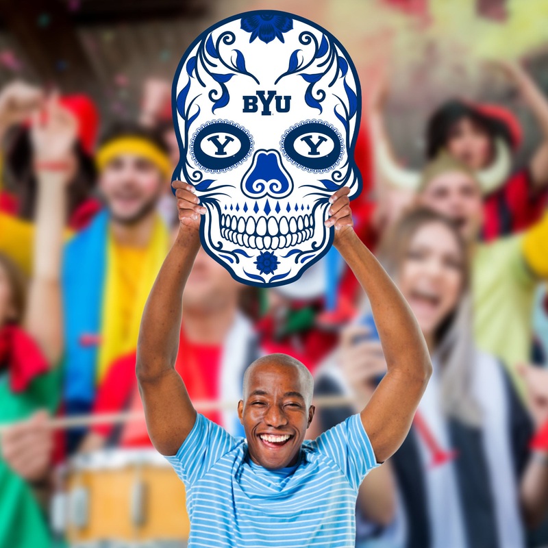 Skull Logo – Big Head – Official NCAA – BYU Cougars – Foam Core Cutout