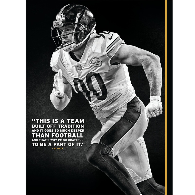 T.J. Watt – Inspirational – Peel & Stick Poster – Official NFL – Pittsburgh Steelers – Reusable Vinyl Wall Decal