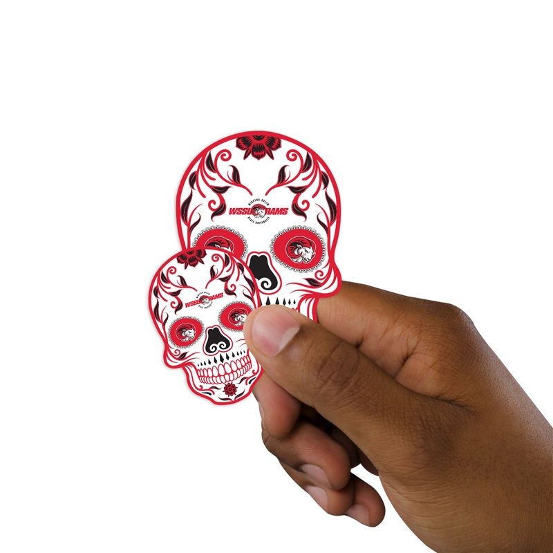 Winston-Salem State Rams – 5 Sugar Skull Logo Minis (Mixed Sizes) – Official NCAA – Reusable Vinyl Decals