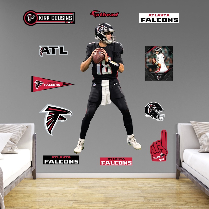 Atlanta Falcons – RealBig Kirk Cousins Collection – Official NFL – Reusable Vinyl Wall Decals