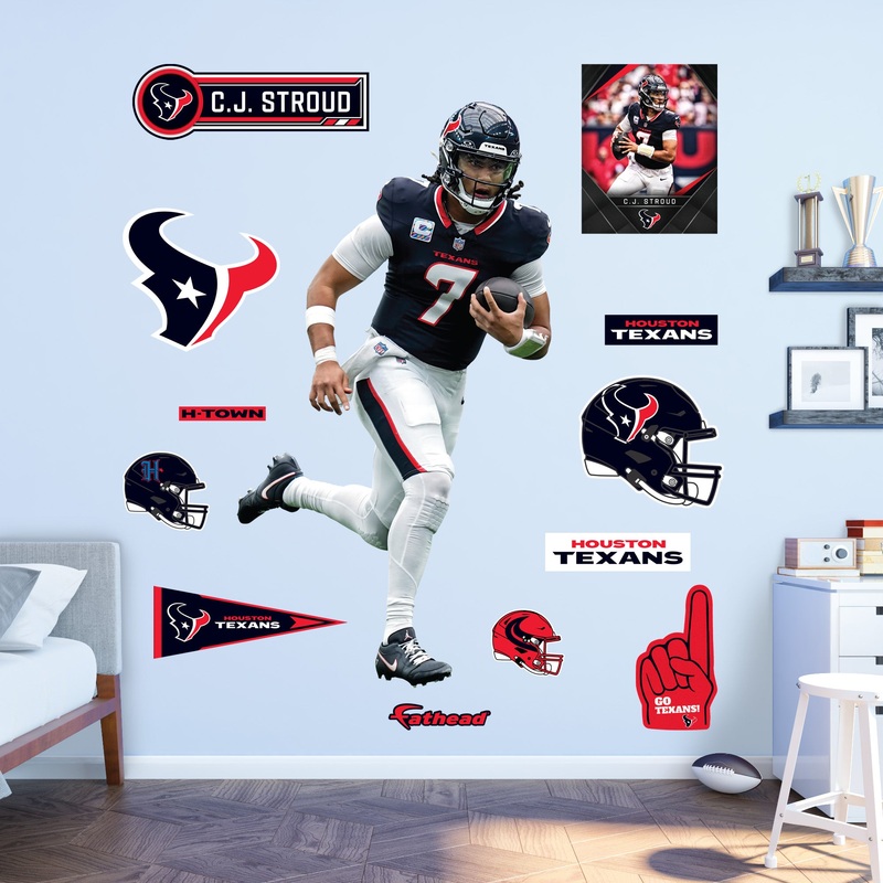 C.J. Stroud – RealBig Rush Collection – Official NFL – Houston Texans – Reusable Vinyl Wall Decals