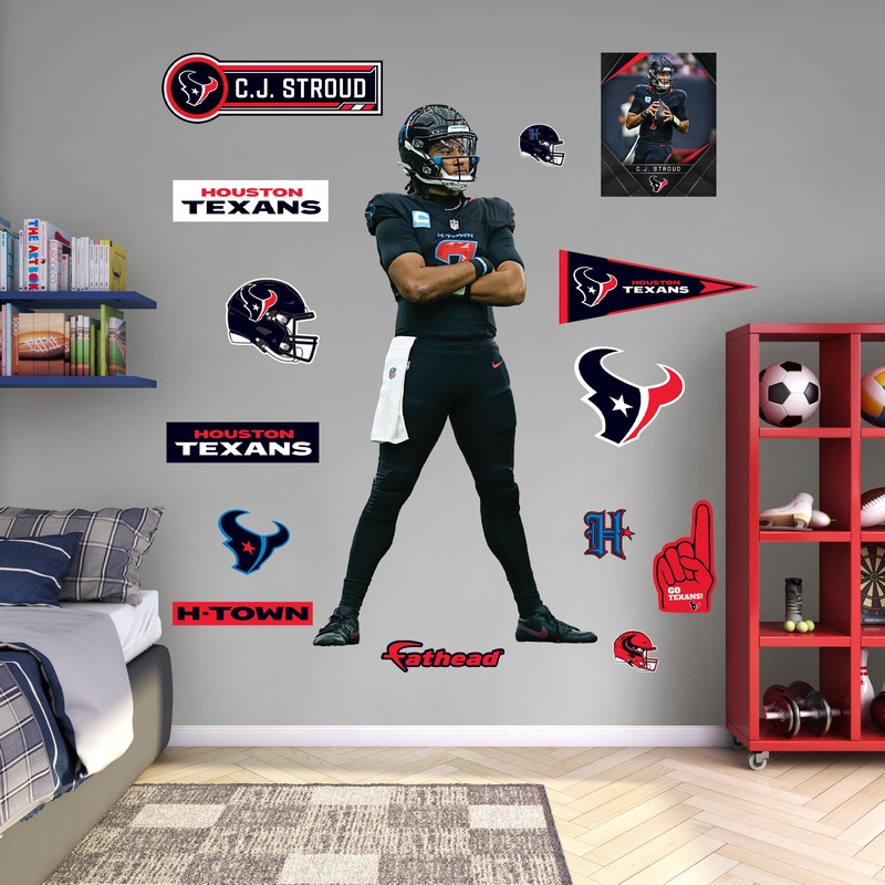 C.J. Stroud – RealBig TD Pose Collection – Official NFL – Houston Texans – Reusable Vinyl Wall Decals