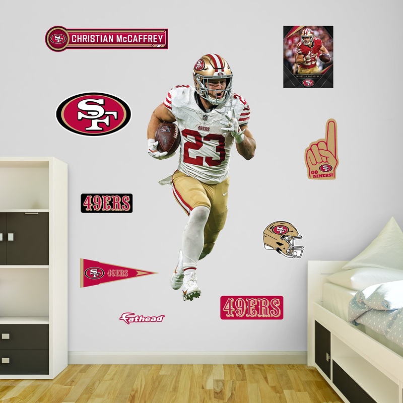 Christian McCaffrey – RealBig Collection – Official NFL – San Francisco 49ers – Reusable Vinyl Wall Decals