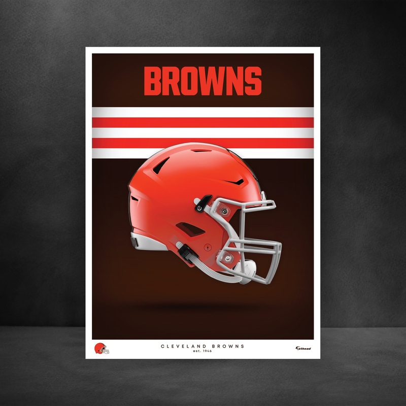 Cleveland Browns – Helmet Series – Peel & Stick Poster – Official NFL – Reusable Vinyl Wall Decal