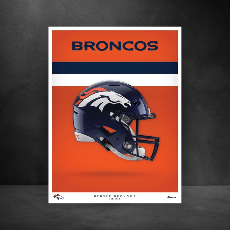 Denver Broncos – Helmet Series – Peel & Stick Poster – Official NFL – Reusable Vinyl Wall Decal