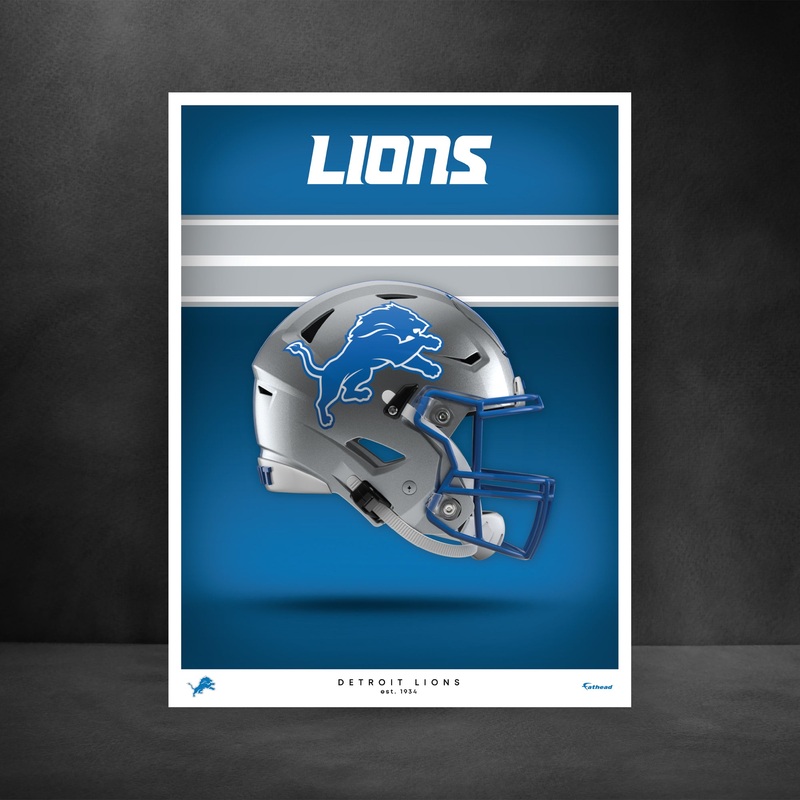 Detroit Lions – Helmet Series – Peel & Stick Poster – Official NFL – Reusable Vinyl Wall Decal