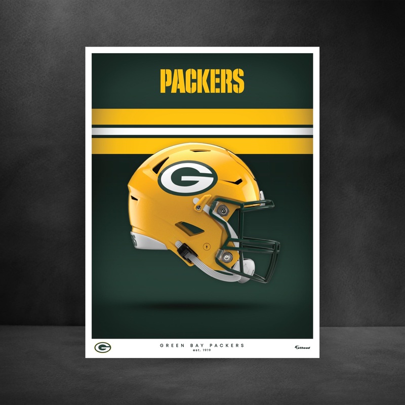 Green Bay Packers – Helmet Series – Peel & Stick Poster – Official NFL – Reusable Vinyl Wall Decal